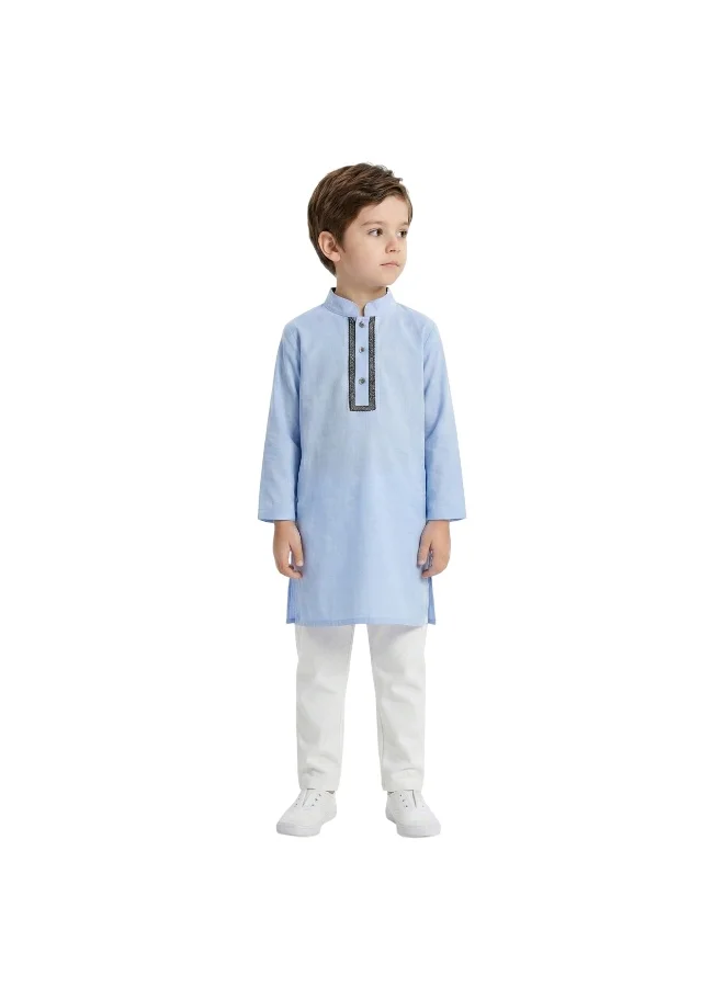 Bidani Boys Blue Classic Kurta and Pants